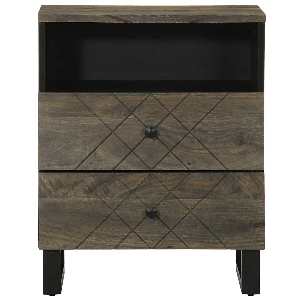 Nachtkastje 50x33x62 cm massief mangohout zwart
