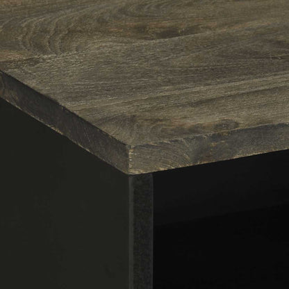 Nachtkastje 50x33x62 cm massief mangohout zwart
