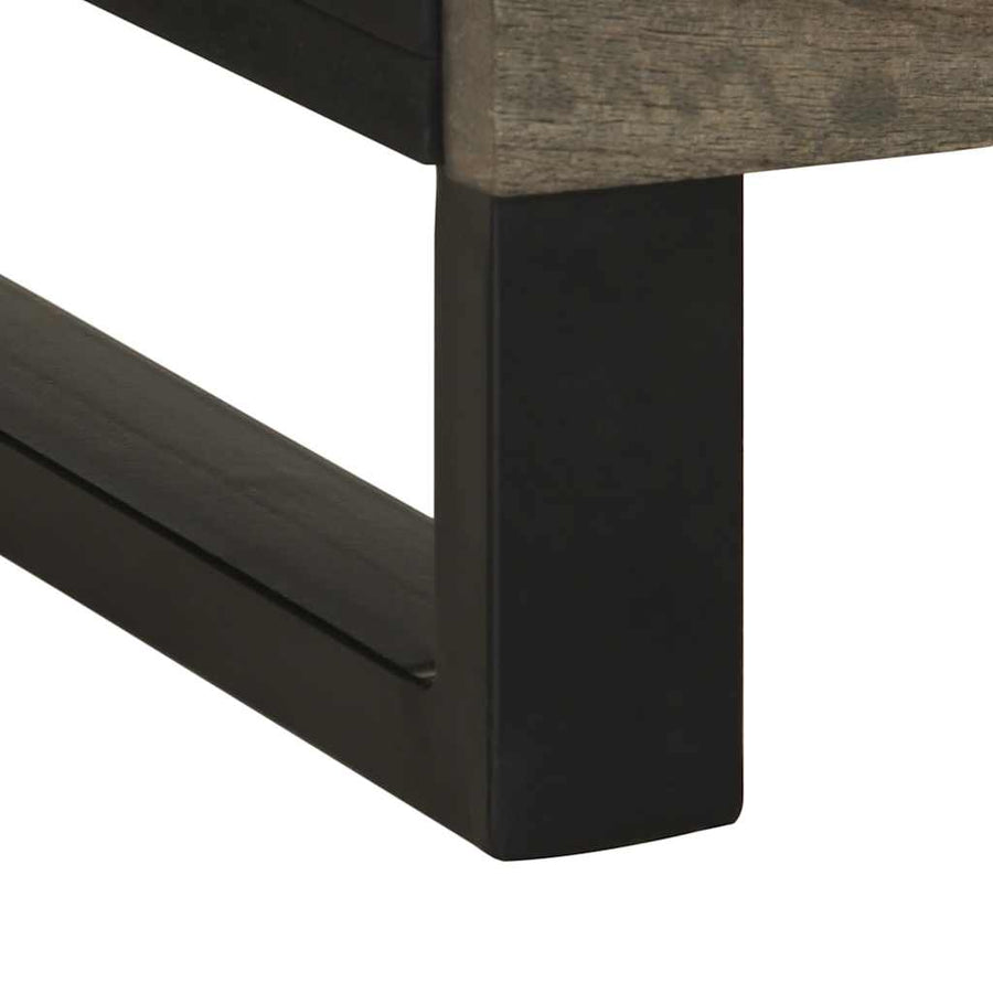 Nachtkastje 50x33x62 cm massief mangohout zwart