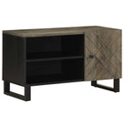 TV cabinet 80x33x46 cm solid mango wood black
