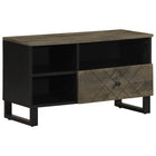 TV cabinet 80x33x46 cm solid mango wood black