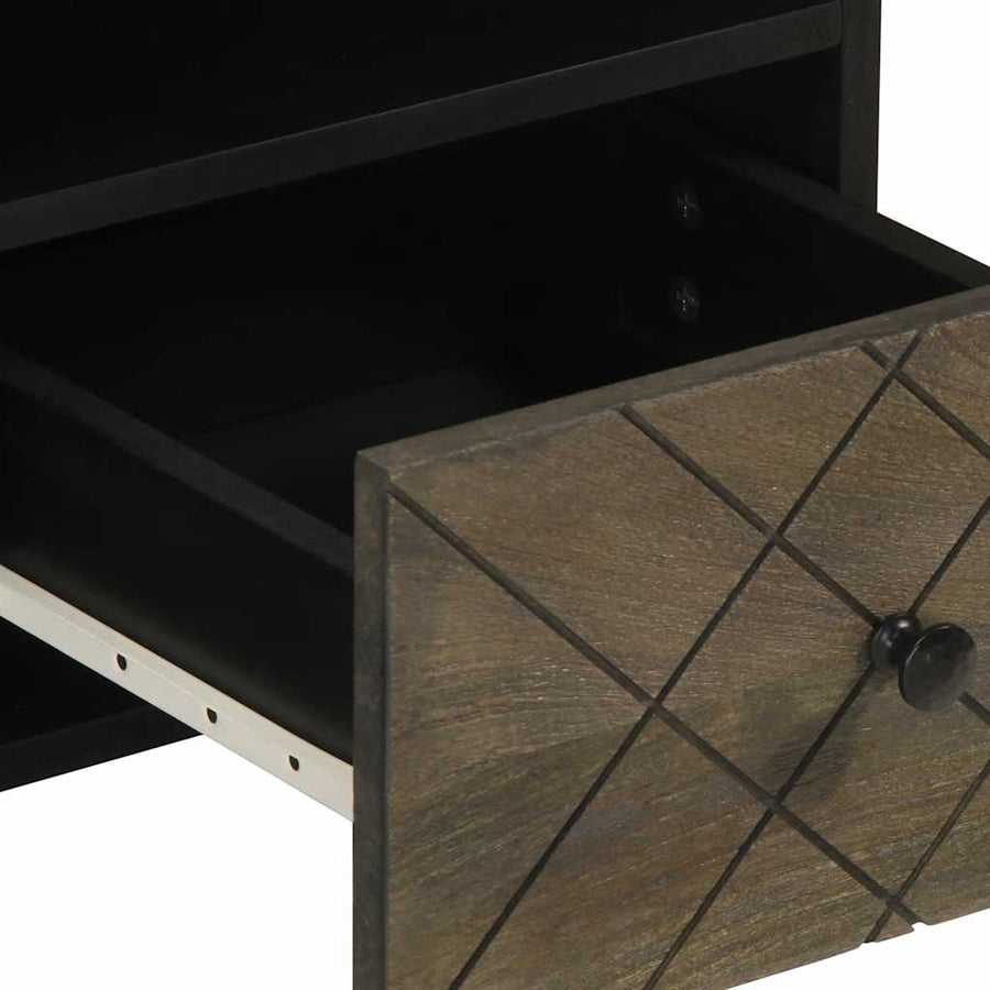 Tv-meubel 100x33x46 cm massief mangohout zwart