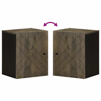 Badkamerkast wandgemonteerd 38x33x48 cm massief mangohout zwart