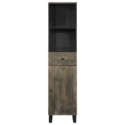 Badkamerkast 38x33x160 cm massief mangohout zwart