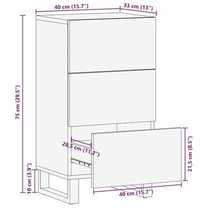 Dressoir 40x33x75 cm massief mangohout zwart
