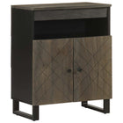Dressoir 60x33x75 cm massief mangohout zwart