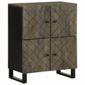 Dressoir 60x33x75 cm massief mangohout zwart