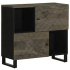 Sideboard 80x33x75 cm solid mango wood black