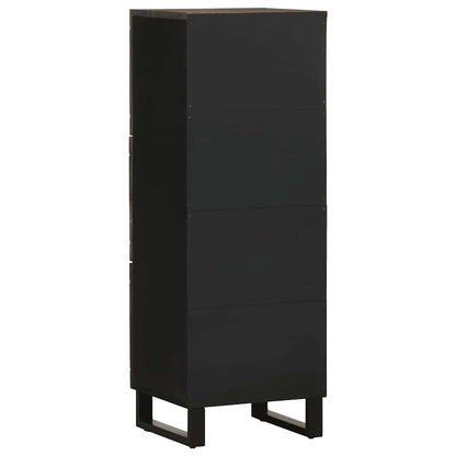 Hoge kast 40x33x110 cm massief mangohout zwart