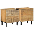 Nachtkastjes 2 st 40x33x46 cm massief mangohout