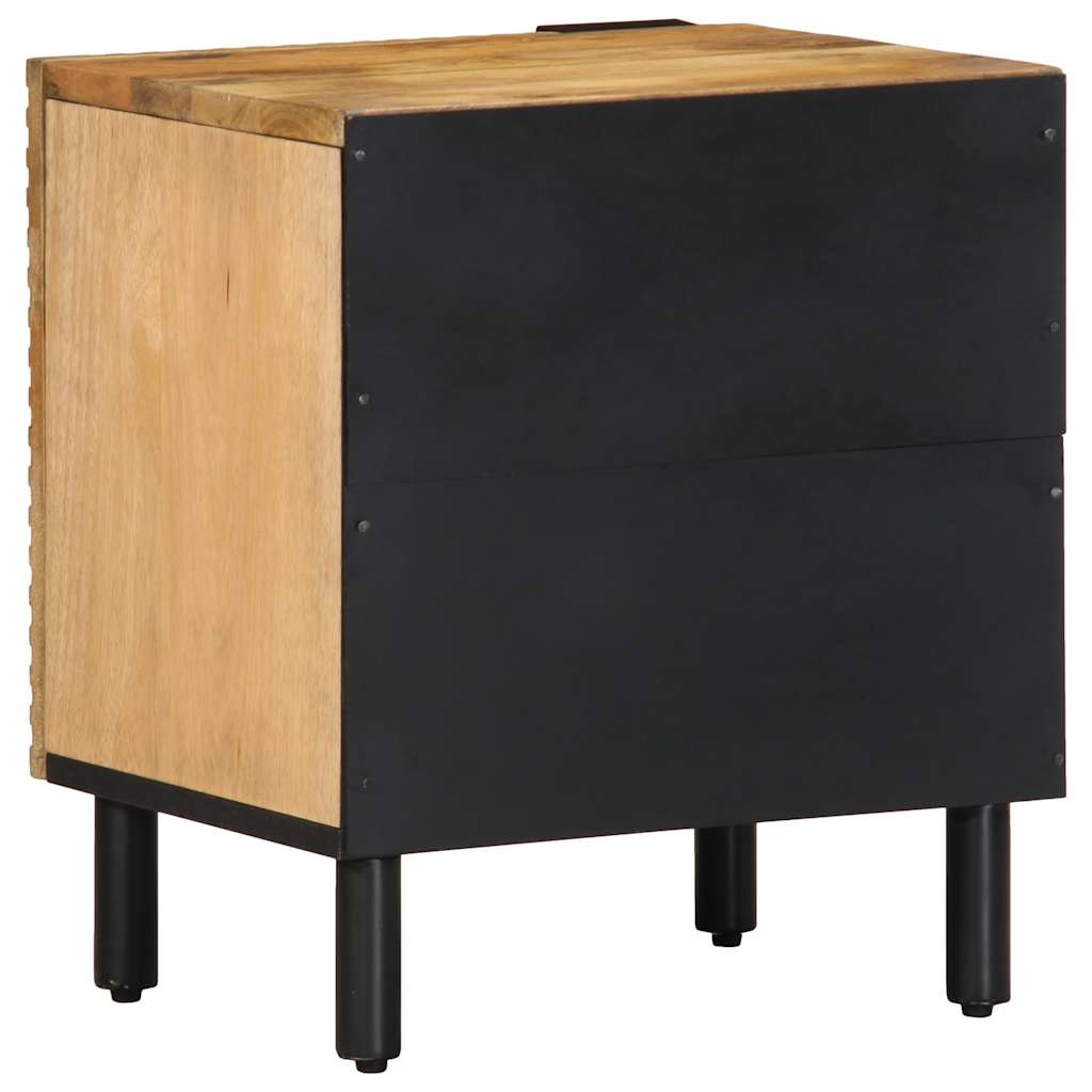 Nachtkastjes 2 st 40x33x46 cm massief mangohout bruin