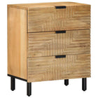 Nachtkastje 50x33x60 cm massief mangohout bruin CNC