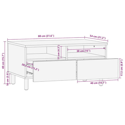 Salontafel 80x54x40 cm massief mangohout bruin