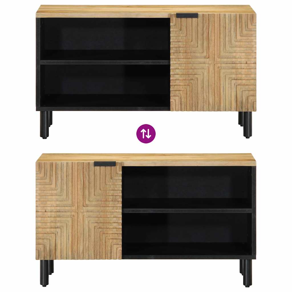 Tv-meubel 80x31,5x46 cm massief mangohout bruin