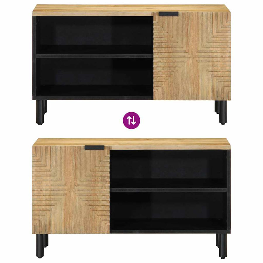 Tv-meubel 80x31,5x46 cm massief mangohout bruin