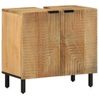 Wastafelmeubel 62x33x58 cm massief mangohout bruin