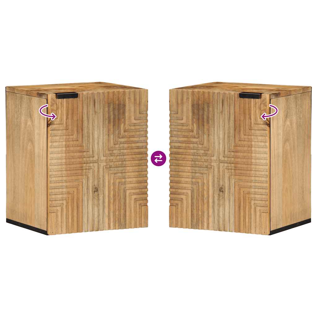 Badkamerhangkast 38x33,5x48 cm massief mangohout bruin