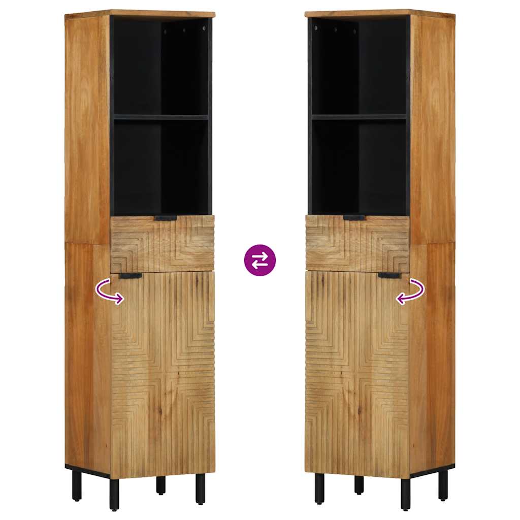 Badkamerkast 38x33x160 cm massief mango bruin
