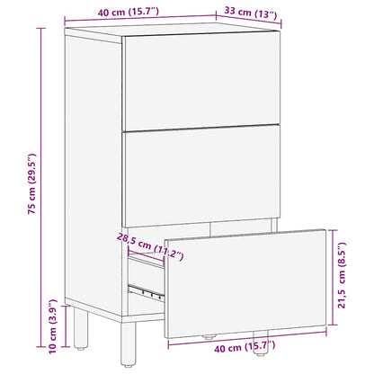 Dressoir 40x33x75 cm massief mangohout bruin