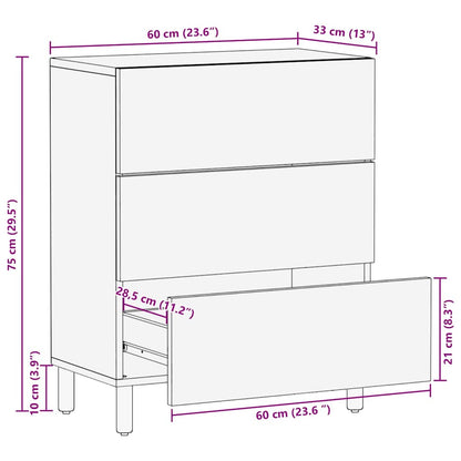 Dressoir 60x33x75 cm Massief hout Acacia