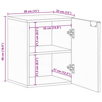 Badkamer Hangkast Bruin 38 x 33 x 48 cm Massief Mango Hout