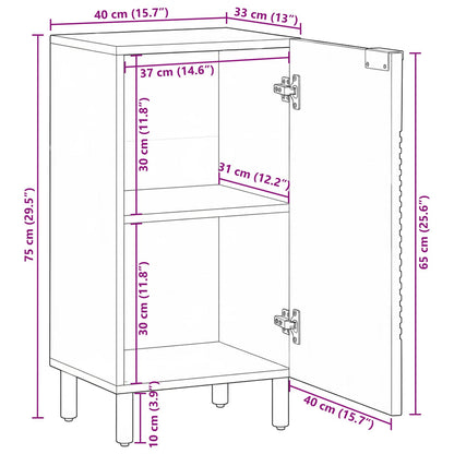 Dressoir met plank Bruin 40 x 33,5 x 75 cm Massief Mango Hout