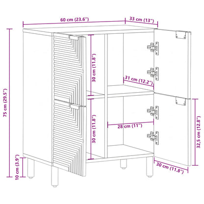 Dressoir met plank Bruin 60 x 33 x 75 cm Massief Mango Hout