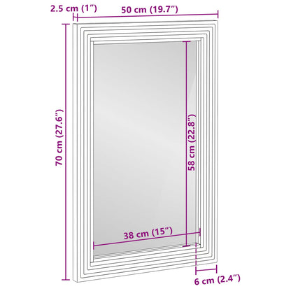 Badkamer Spiegel Wandgemonteerd Bruin 70 x 50 x 2.5 cm