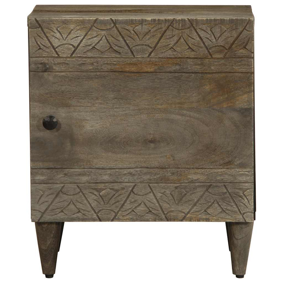 Nachtkastjes 2 st 40x33x46 cm massief mangohout lichtgrijs
