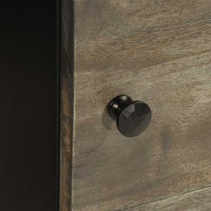 Nachtkastjes 2 st 40x33x46 cm massief mangohout lichtgrijs