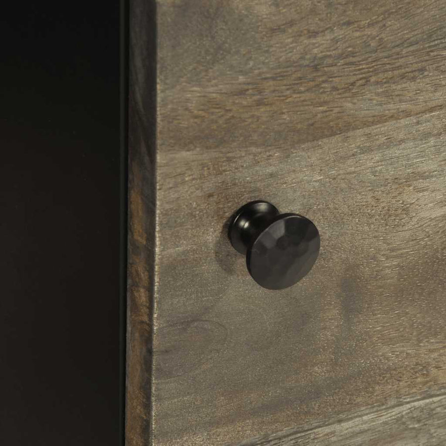 Nachtkastjes 2 st 40x33x46 cm massief mangohout lichtgrijs