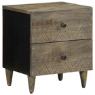 Nightstand 40x33x46 cm solid mango wood light grey
