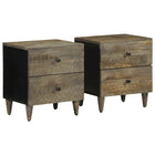Nightstands 2 pcs 40x33x46 cm solid mango wood light grey