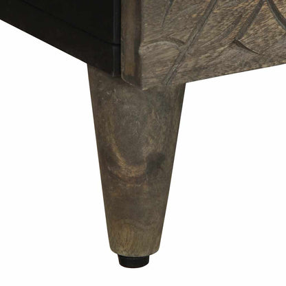 Nachtkastjes 2 st 40x33x46 cm massief mangohout lichtgrijs