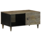 Coffee table 80x50x40 cm solid mango wood light grey
