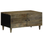 Coffee table 80x50x40 cm solid mango wood light grey