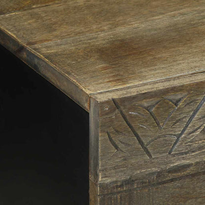 Salontafel 80x50x40 cm massief mangohout lichtgrijs