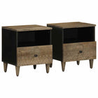 Bedside tables 2 pcs 40x33x46 cm solid mango wood light grey