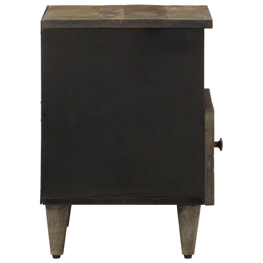 Nachtkastjes 2 st 40x33x46 cm massief mangohout lichtgrijs