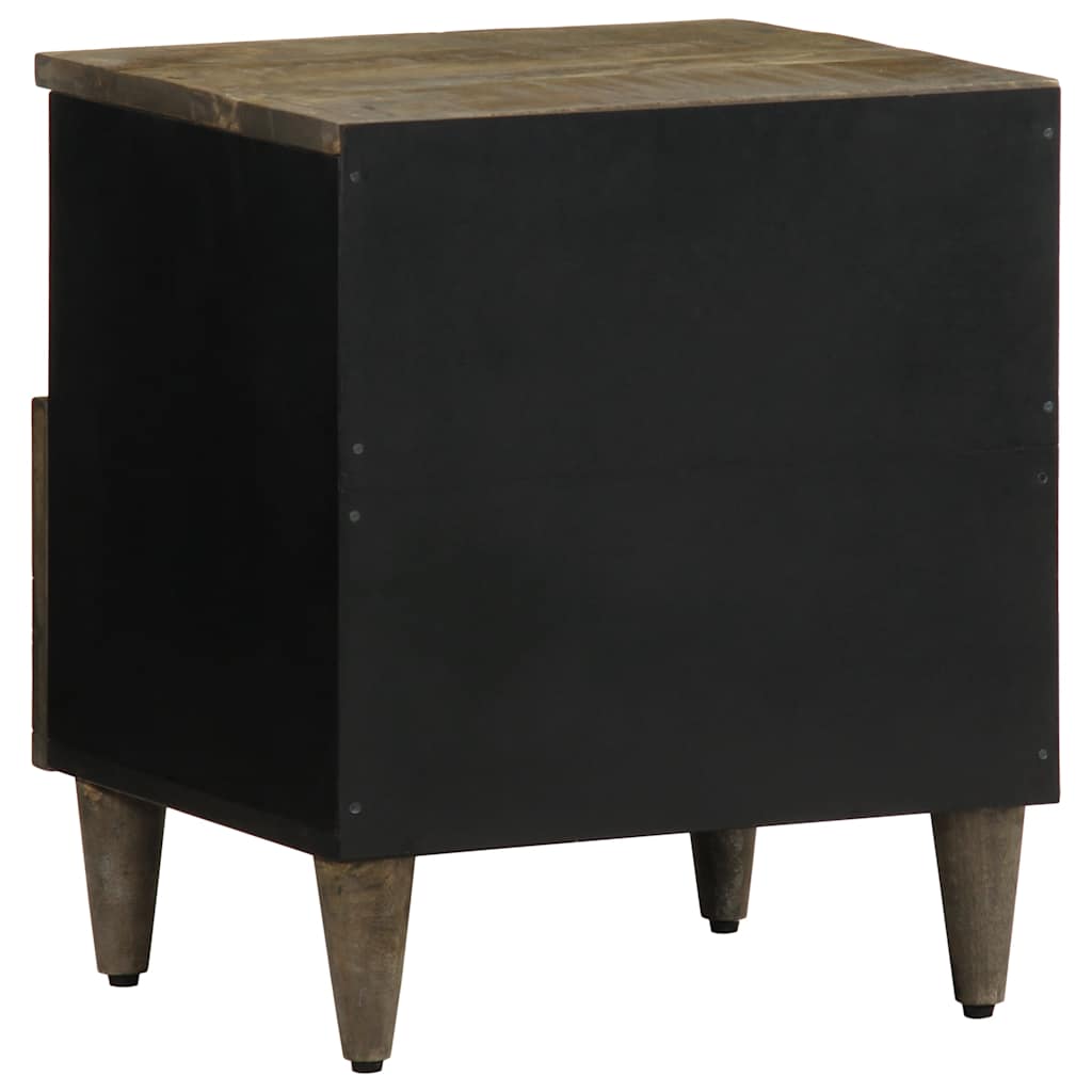 Nachtkastjes 2 st 40x33x46 cm massief mangohout lichtgrijs