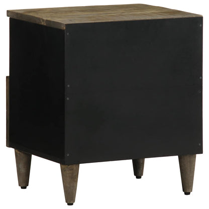 Nachtkastjes 2 st 40x33x46 cm massief mangohout lichtgrijs
