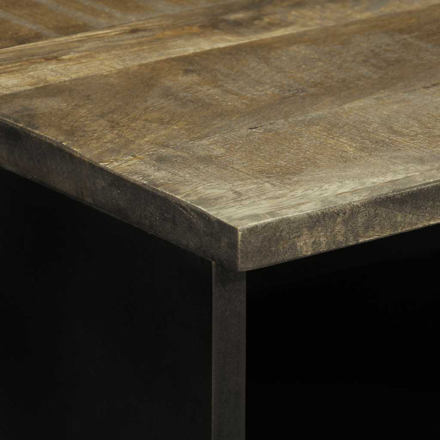 Nachtkastjes 2 st 40x33x46 cm massief mangohout lichtgrijs