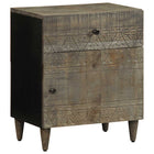 Nightstand 50x33x60 cm solid mango wood light grey