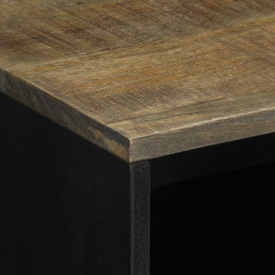 Nachtkastje 50x33x60 cm massief mangohout lichtgrijs