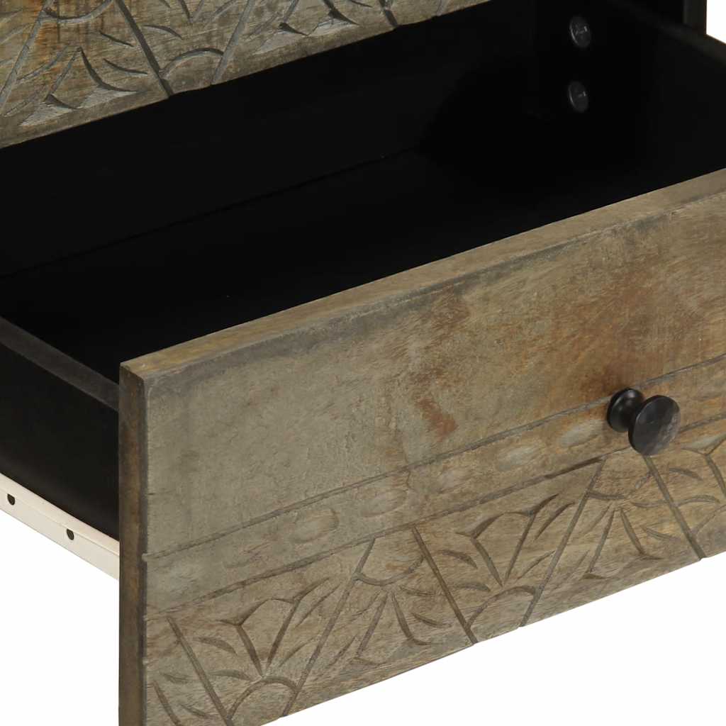 Nachtkastje 50x33x60 cm massief mangohout lichtgrijs