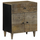 Nightstand 50x33x60 cm solid mango wood light grey