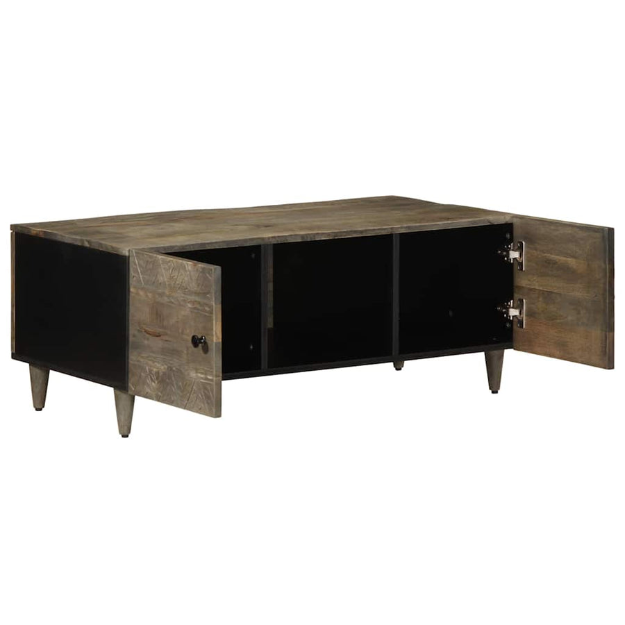 Salontafel 100x54x40 cm massief mangohout lichtgrijs