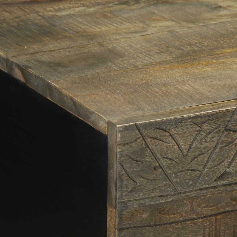 Salontafel 100x54x40 cm massief mangohout lichtgrijs