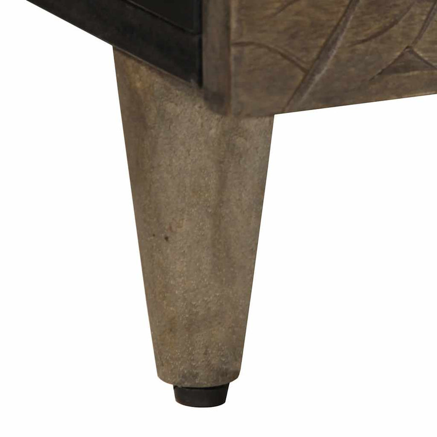 Salontafel 100x54x40 cm massief mangohout lichtgrijs