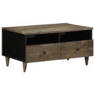 Coffee table 80x54x40 cm solid mango wood light grey